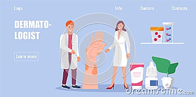 Dermatologist concept vector for medical websites and landing pages, blog. Disease of the skin and dermatological Vector Illustration