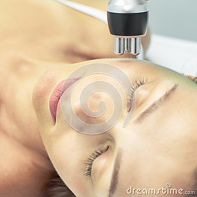 Dermatology skin care facial therapy. Medical spa anto wrinkles procedure. Woman Stock Photo