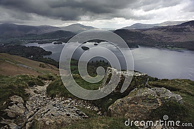 Derwent Water from Cat Bells Stock Photo