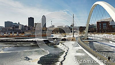 Aerial View of Des Moines, Iowa Skyline Editorial Stock Photo