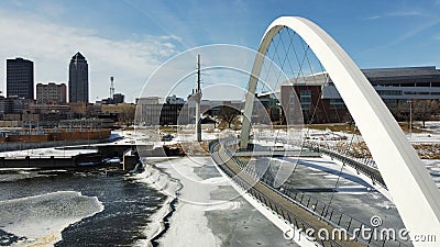 Aerial View of Des Moines, Iowa Skyline Editorial Stock Photo