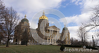 Des Moines Iowa Capital Building Government Dome Architecture Stock Photo