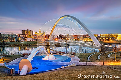 Des Moines Iowa skyline in USA Editorial Stock Photo