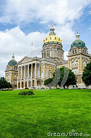Des Moines Iowa State Capitol Stock Photo
