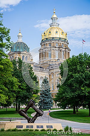 Des Moines Iowa State Capitol Editorial Stock Photo