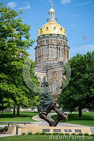 Des Moines Iowa State Capitol Editorial Stock Photo