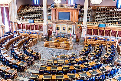 Des Moines Iowa State Capitol Senate Room Editorial Stock Photo