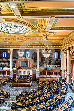 Des Moines Iowa State Capitol Senate Room Editorial Stock Photo