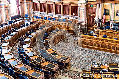 Des Moines Iowa State Capitol Senate Room Editorial Stock Photo