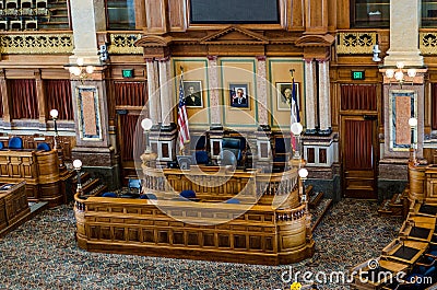 Des Moines Iowa State Capitol Senate Room Editorial Stock Photo