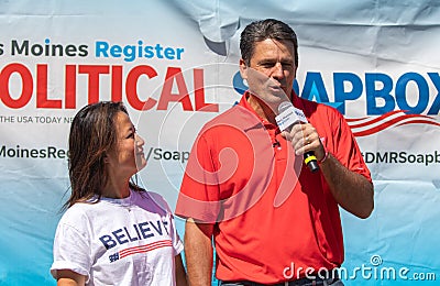 Businessman and Republican Presidential Candidate Ryan Binkley Speaking at the Iowa State Fair in Des Moines, Iowa, United States Editorial Stock Photo