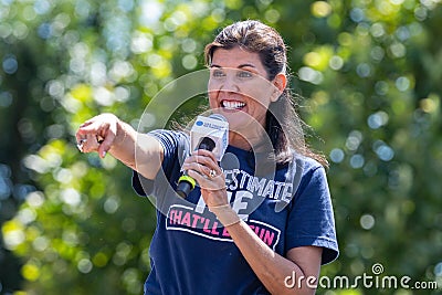 Former South Carolina Governor and Republican Presidential Candidate Nikki Haley Speaking at the Iowa State Fair in Des Moines, Editorial Stock Photo