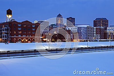 Des Moines skyline Stock Photo