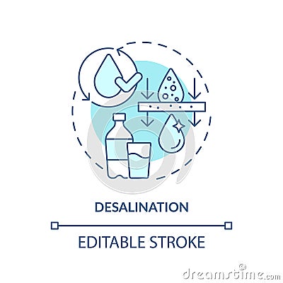 Desalination turquoise concept icon Cartoon Illustration