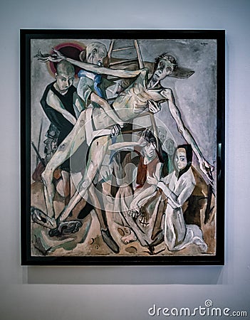 The Descent from the Cross by Max Beckmann at MOMA Editorial Stock Photo