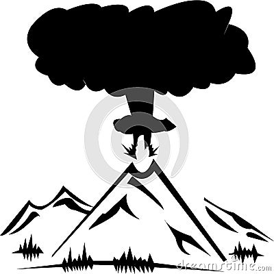 describe and draw volcanic eruptions Stock Photo