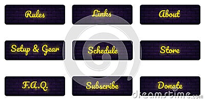 Description categories buttons Vector Illustration