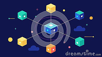 These descriptions can guide you or an illustrator in creating visual representations of blockchain technologys Vector Illustration