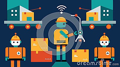 These descriptions depict various scenarios where AIpowered autonomous robots can excel in efficiency and safety in Vector Illustration