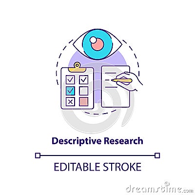 Descriptive research concept icon Vector Illustration