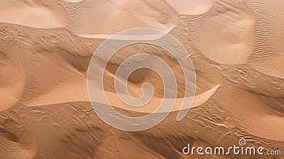 Desert aerial top view, abstract sand texture background, pattern of wavy dunes in summer. Concept of nature, topography, travel, Stock Photo