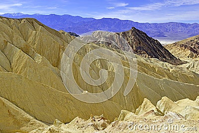 Desert Badlands Landscape, Death Valley, National Park Stock Photo