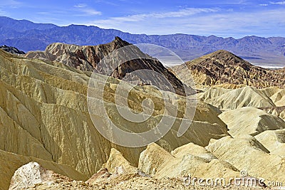 Desert Badlands Landscape, Death Valley, National Park Stock Photo