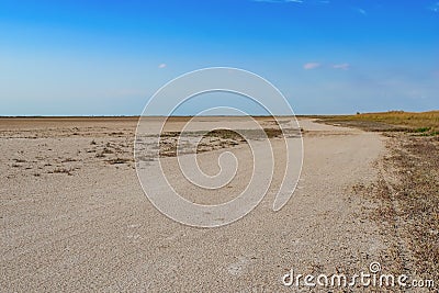 Desert in the Black Sea Biosphere Reserve near Zaliznyi Port Kherson Oblast, Ukraine Stock Photo