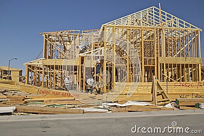 Desert construction of new homes in Clark County, Las Vegas, NV Editorial Stock Photo