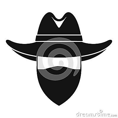 Desert cowboy icon, simple style Vector Illustration