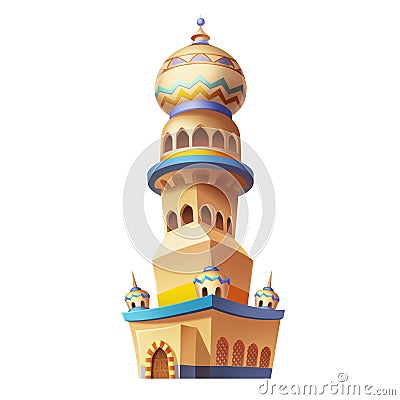 Desert Emirates Palaces Arabian Architecture. Game Assets Card Object Buildings Stock Photo