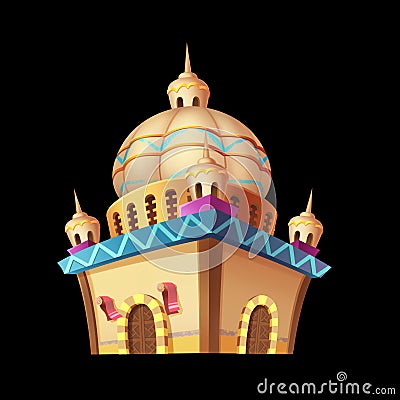 Desert Emirates Palaces Arabian Architecture. Game Assets Card Object Buildings Stock Photo