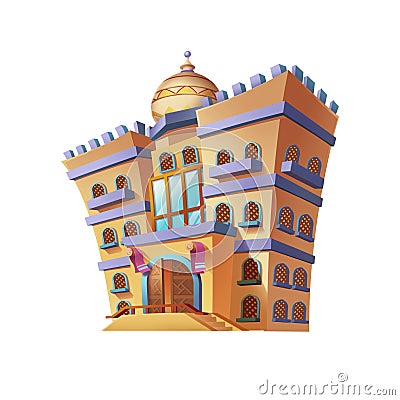 Desert Emirates Palaces Arabian Architecture. Game Assets Card Object Buildings Stock Photo