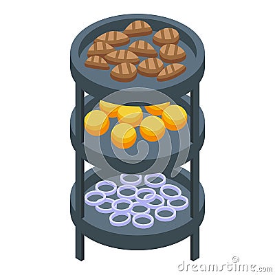 Desert food stand icon isometric vector. Bedouin tent Vector Illustration