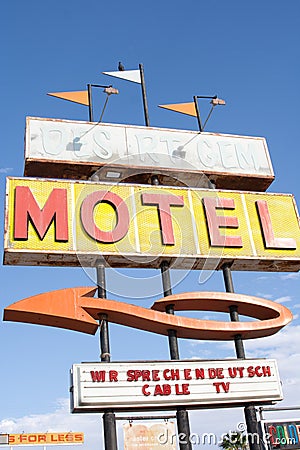 Desert Gem Motel Sign Editorial Stock Photo