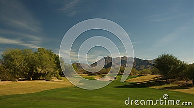 Desert golf course Stock Photo