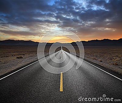 Desert Highway Stock Photo