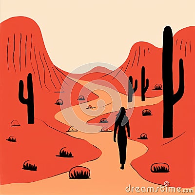 Desert Illustration: A Fauvism Art Style By Jean Jullien Cartoon Illustration