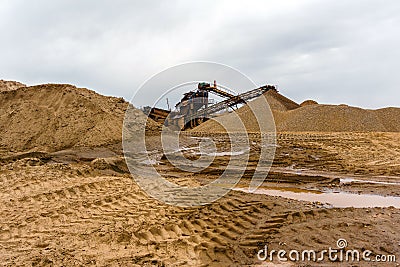 Industrial landscape with sand and gravel separator Stock Photo