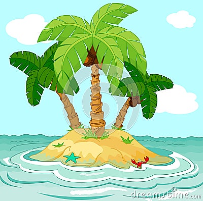 Desert island Vector Illustration