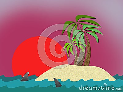 Desert island Stock Photo