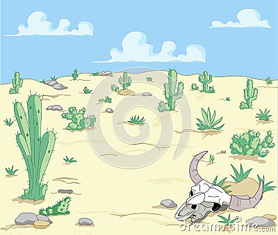 Desert Landscape Vector Illustration