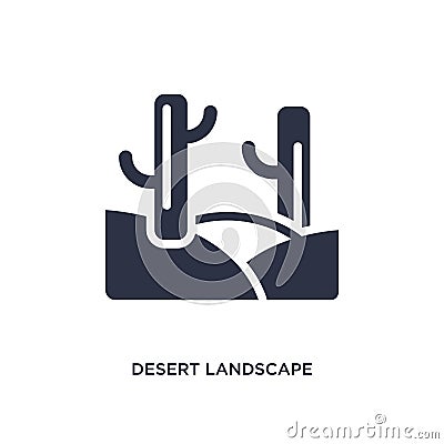 desert landscape icon on white background. Simple element illustration from desert concept Vector Illustration