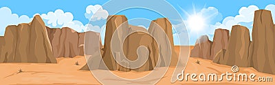 Desert landscape with rocks Vector Illustration