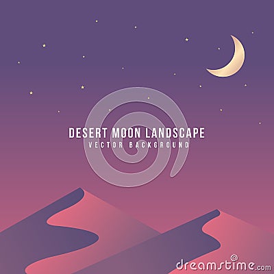 Desert moon background vector design Vector Illustration