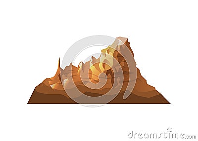 Desert mountain isolated vector icon Vector Illustration