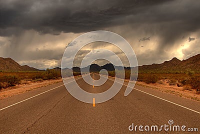 Desert Mountain Road Stock Photo