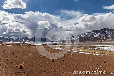 Desert and mountains in the Alitplano Plateau, Bolivia Stock Photo