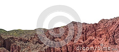 Desert mountains at Arcoiris Valley or Rainbow Valley Atacama, Chile isolated on white background Stock Photo