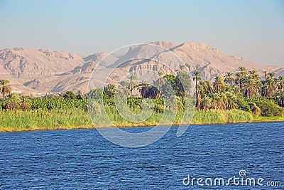 Desert mountains close to the Nile valley Stock Photo